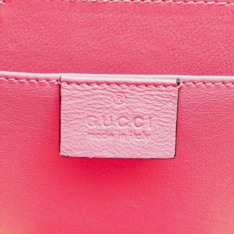 Pre Owned Gucci Sylvie 1969 Handbag Chain Shoulder Bag Pink Plastic GHW