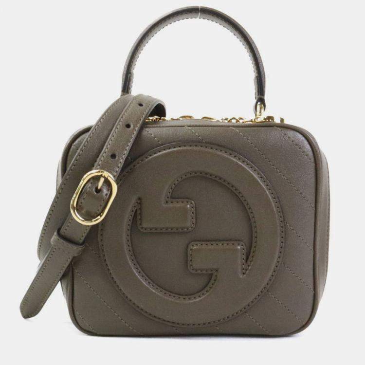 Pre Owned Gucci Shoulder Bag Blondie Khaki Brown
