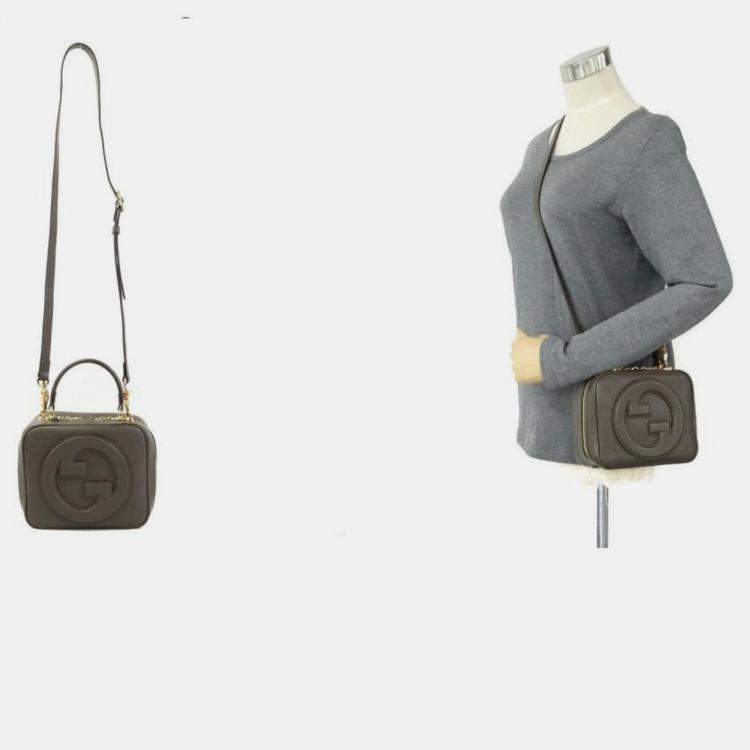 Pre Owned Gucci Shoulder Bag Blondie Khaki Brown