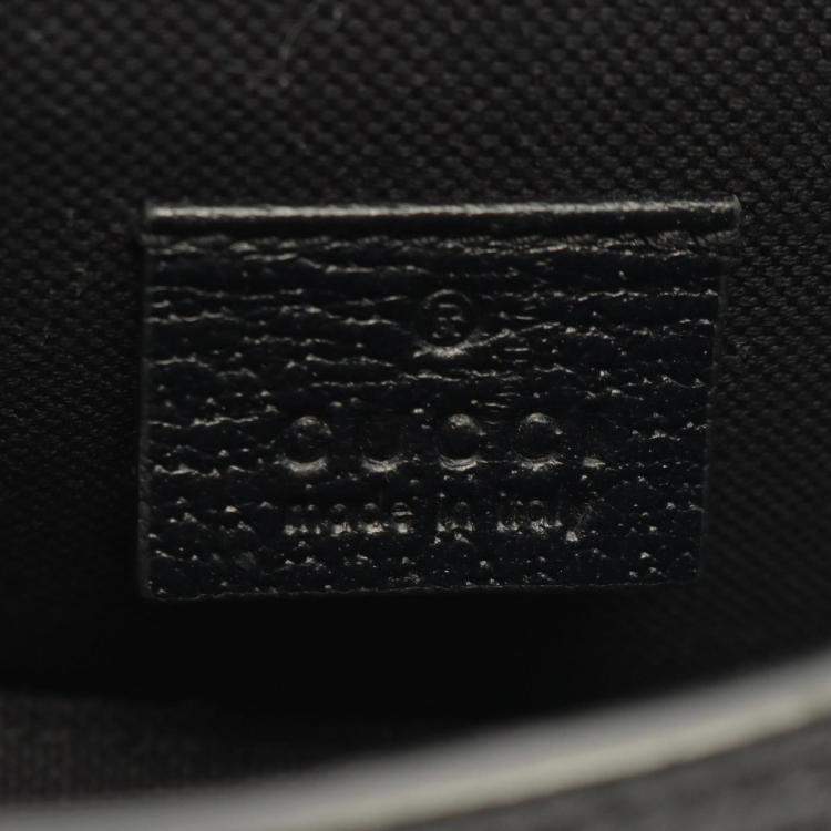 Pre Owned Gucci Horsebit 1955 Jumbo GG Black Canvas Leather Shoulder Bag 