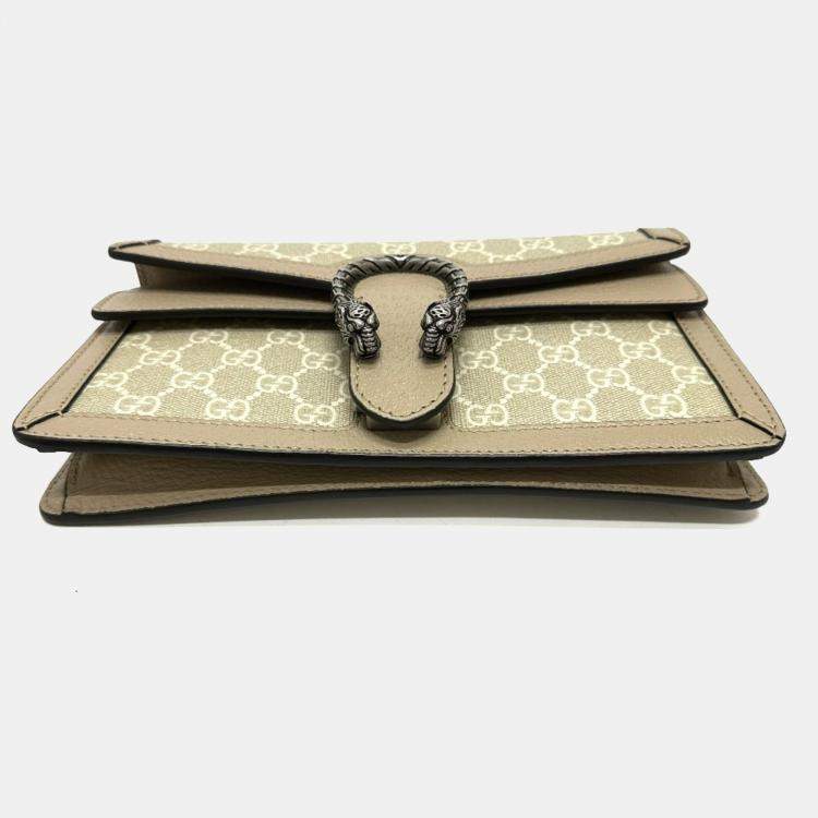 مملوكة مسبقًا Gucci Gg Dionysus Chain Shoulder Bag Supreme Canvas Beige