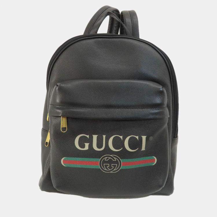 Pre Owned Gucci Printed Backpack Calf Leather