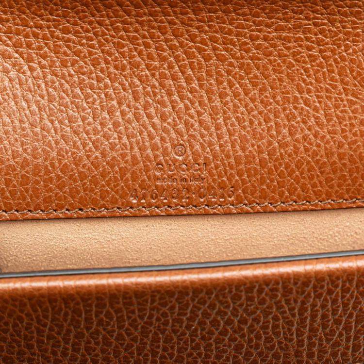 Pre Owned Gucci Gg Denim Dionysus Super Mini Bag Crossbody Chain Indigo Blue Brown Leather