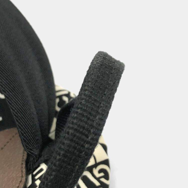 Pre Owned Gucci Backpack In Nylon/Leather Black And White