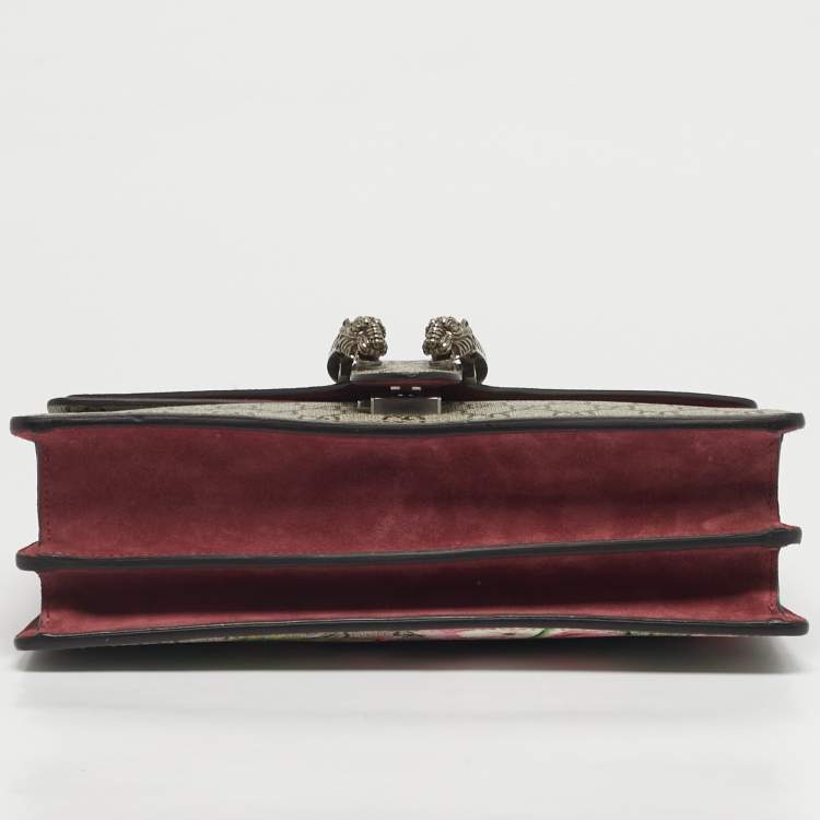 مملوكة مسبقًا حقيبة كتف غوتشي ديونيسوس بلومز قماش GG سوبريم جلد بني قديم/باج صغيرة