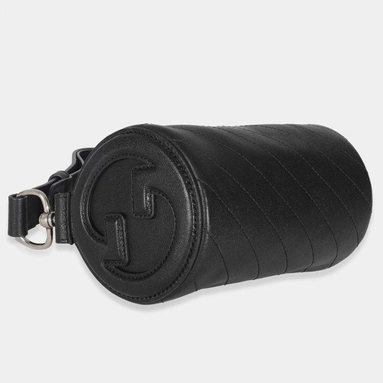 Pre Owned Gucci Black Diagonal Quilted Leather Mini Blondie Shoulder Bag