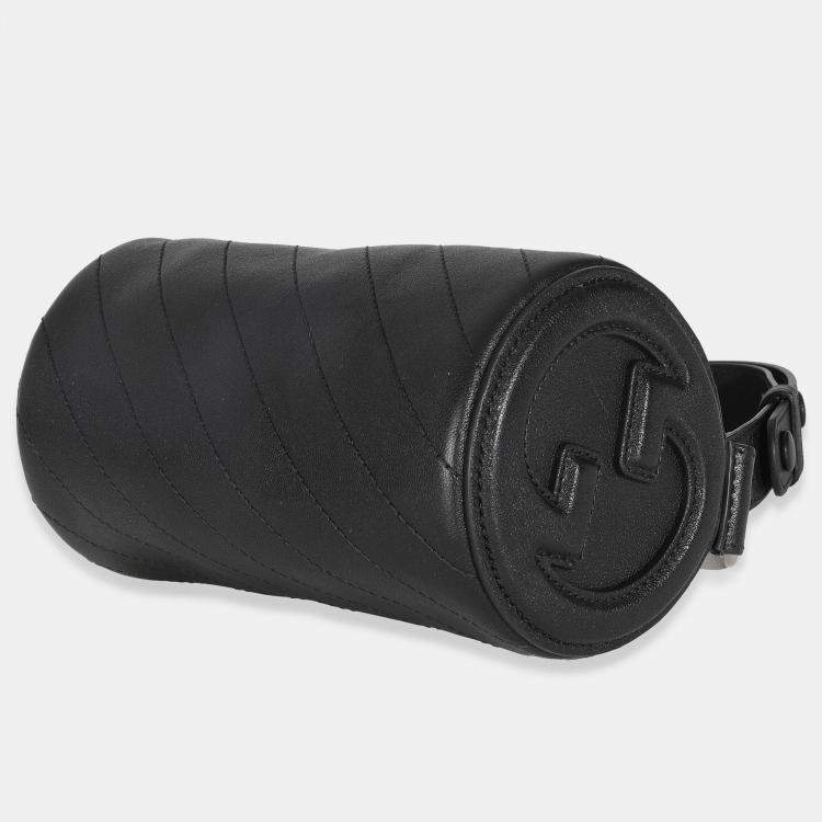 Pre Owned Gucci Black Diagonal Quilted Leather Mini Blondie Shoulder Bag