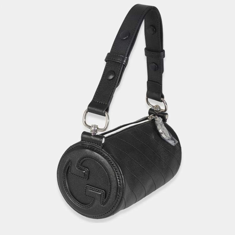 Pre Owned Gucci Black Diagonal Quilted Leather Mini Blondie Shoulder Bag