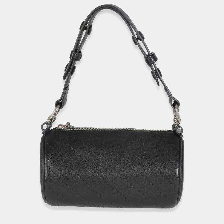 Pre Owned Gucci Black Diagonal Quilted Leather Mini Blondie Shoulder Bag