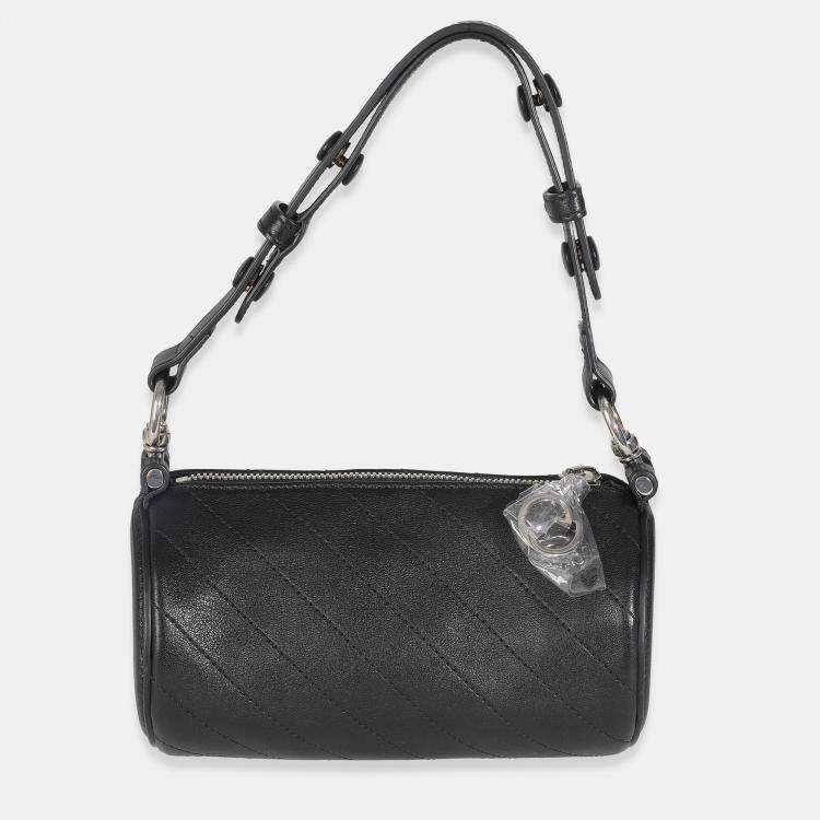 Pre Owned Gucci Black Diagonal Quilted Leather Mini Blondie Shoulder Bag