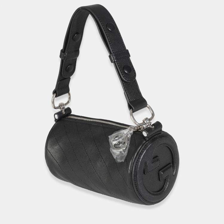 Pre Owned Gucci Black Diagonal Quilted Leather Mini Blondie Shoulder Bag