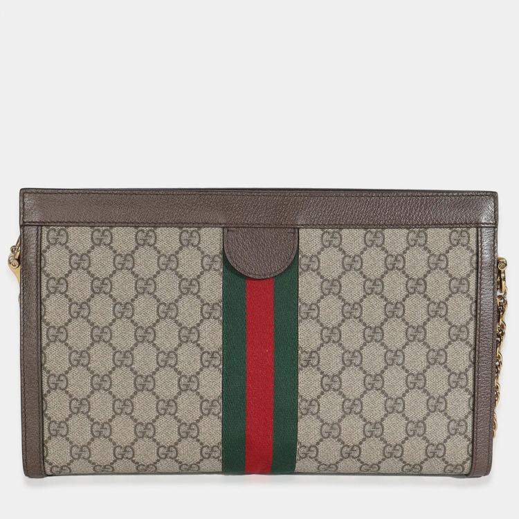 Pre Owned Gucci Beige GG Supreme Web Ophidia GG Small Shoulder Bag