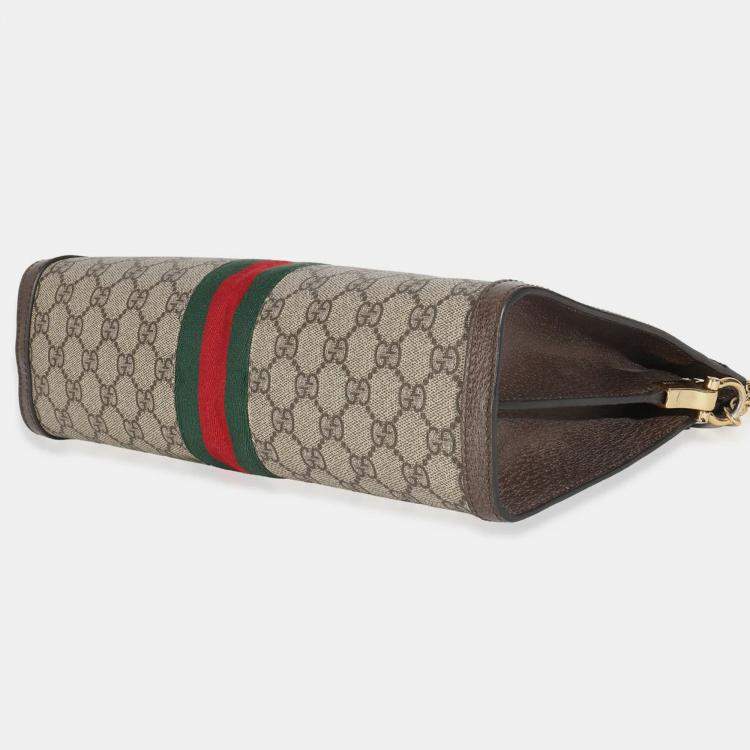 Pre Owned Gucci Beige GG Supreme Web Ophidia GG Small Shoulder Bag