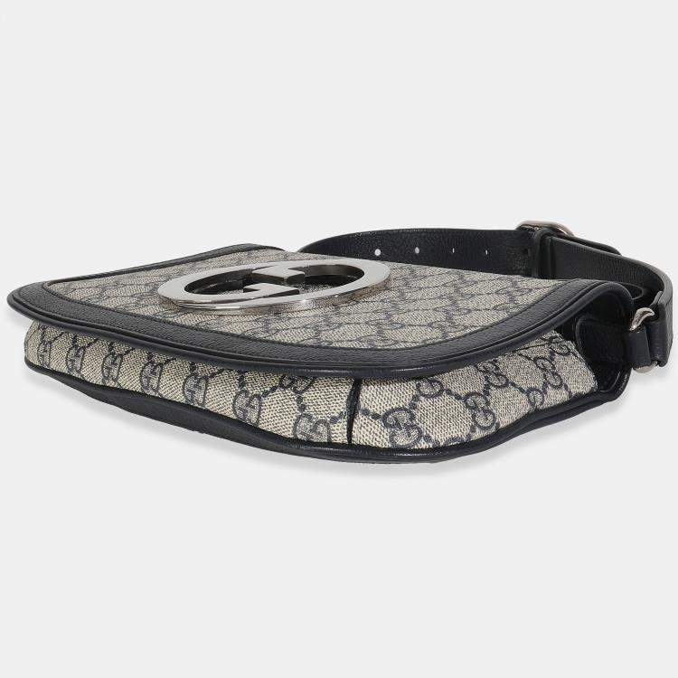 Pre Owned Gucci Beige Blue GG Supreme Canvas Blondie Shoulder Bag