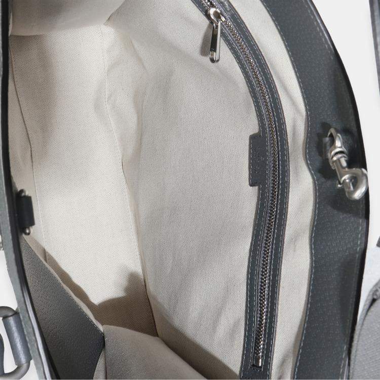 مملوكة مسبقًا Gucci Grey Black GG Coated Canvas Ophidia Medium Tote