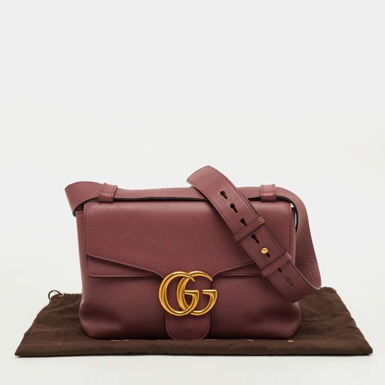 Pre Owned Gucci GG Marmont Old Rose Leather Shoulder Bag