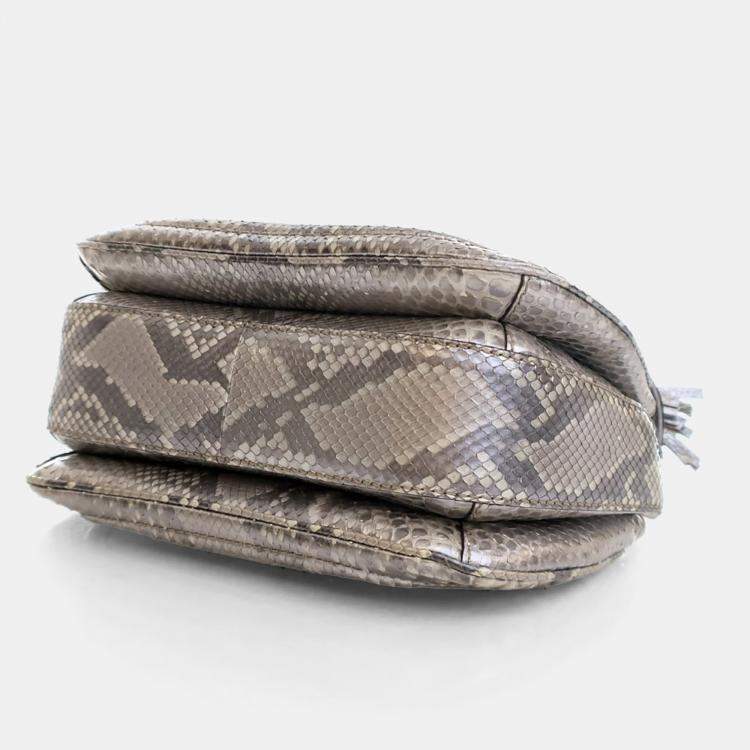 مملوكة مسبقًا Gucci Medium Python Bamboo Top Handle Bag