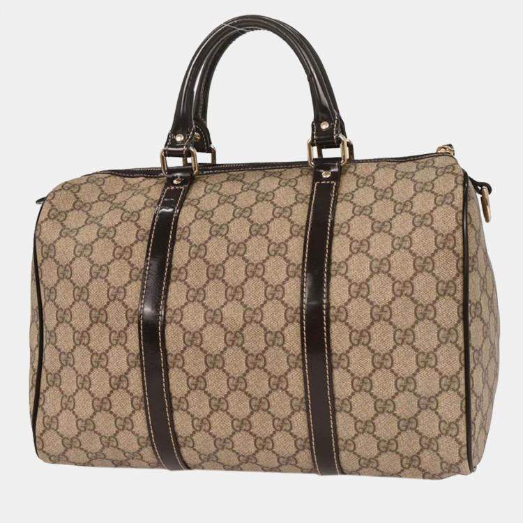 Pre Owned Gucci Beige GG Duffle Handbag
