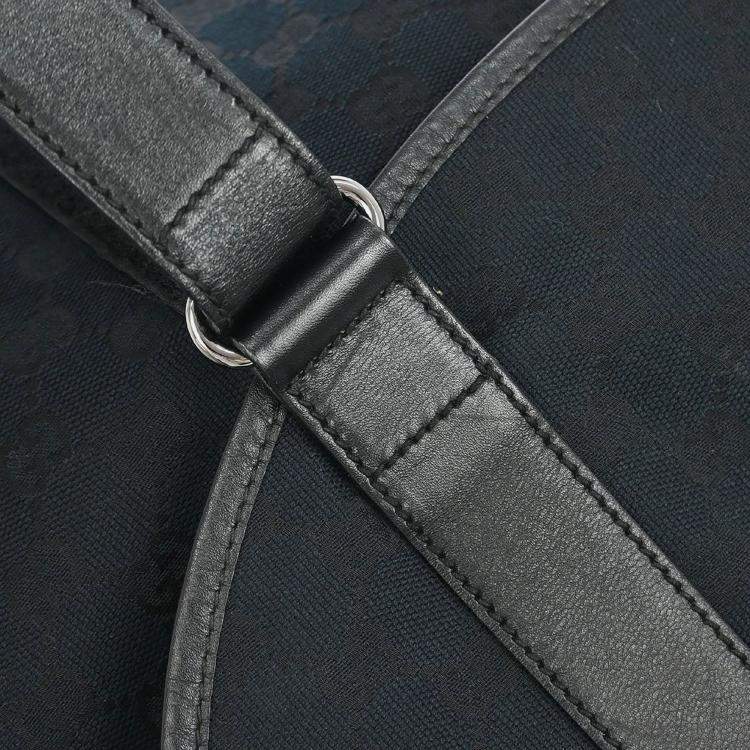 Pre Owned Gucci Black GG Shoulder Bag
