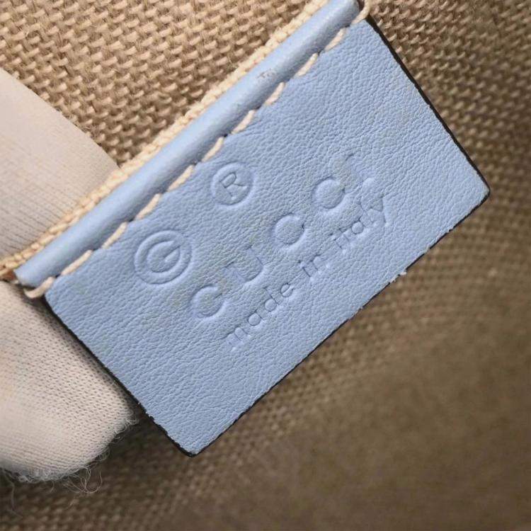 Pre Owned Gucci Light Blue Micro Guccissima Crossbody Bag