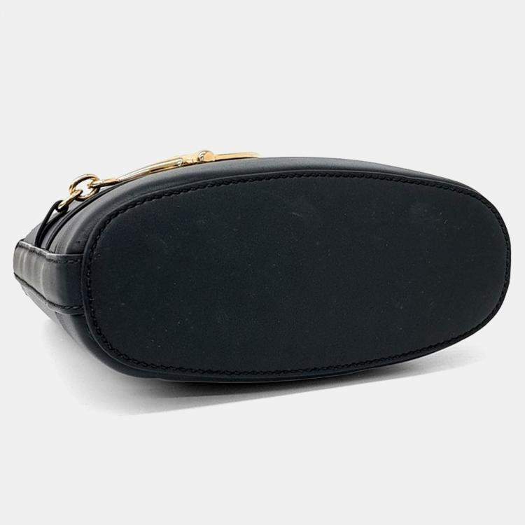 Pre Owned Gucci Black Leather 73 Small Bucket Bag