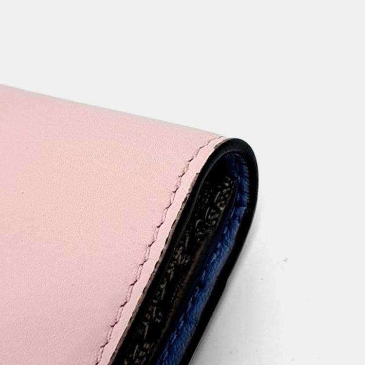 Pre Owned Gucci Pink Leather GG Marmont Card Holder