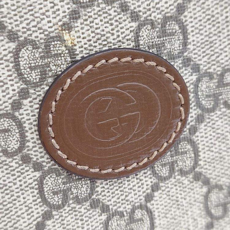 Pre Owned Gucci Beige Brown PVC Interlocking G Tote and Shoulder Bag