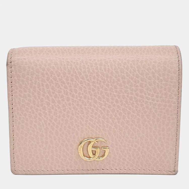 مملوكة مسبقًا Gucci Pink Leather Marmont Half Wallet