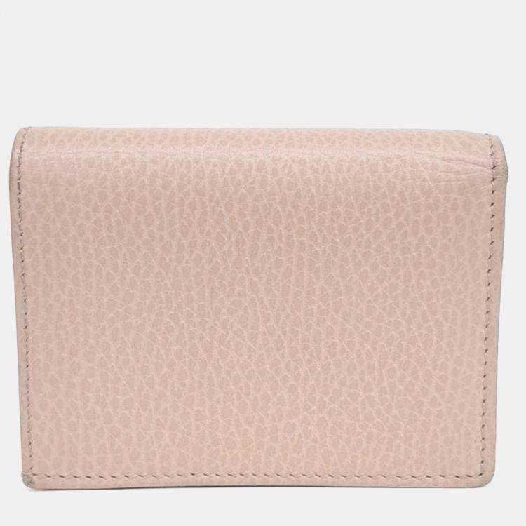 مملوكة مسبقًا Gucci Pink Leather Marmont Half Wallet
