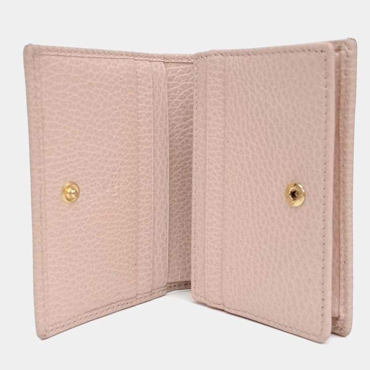 مملوكة مسبقًا Gucci Pink Leather Marmont Half Wallet