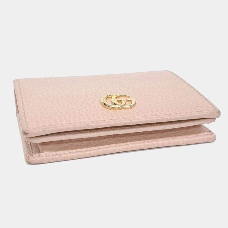 مملوكة مسبقًا Gucci Pink Leather Marmont Half Wallet