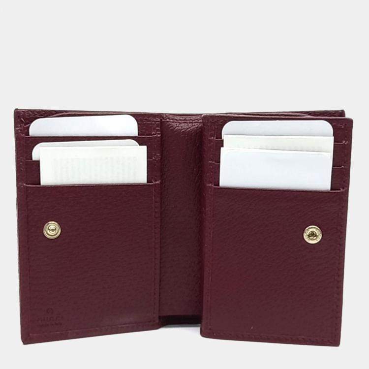 مملوكة مسبقًا Gucci Beige Red PVC Ophidia Bifold Wallet