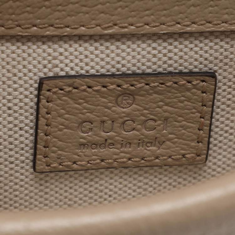 Pre Owned Gucci Dionysus Mini Beige GG Supreme Canvas Top Handle Bag