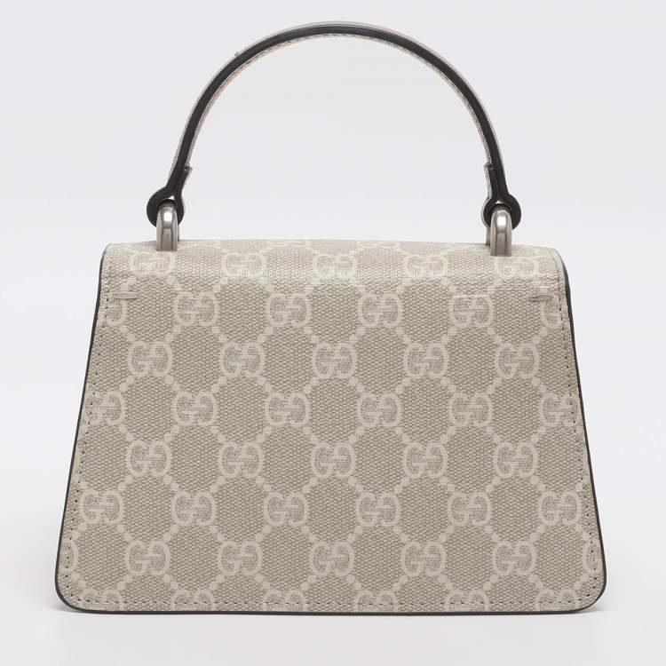 Pre Owned Gucci Dionysus Mini Beige GG Supreme Canvas Top Handle Bag
