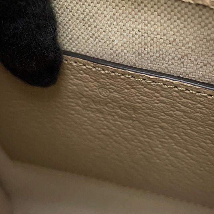 Pre Owned Gucci Interlocking G Gg Supreme 2-Way Mini Tote Beige Leather Pvc