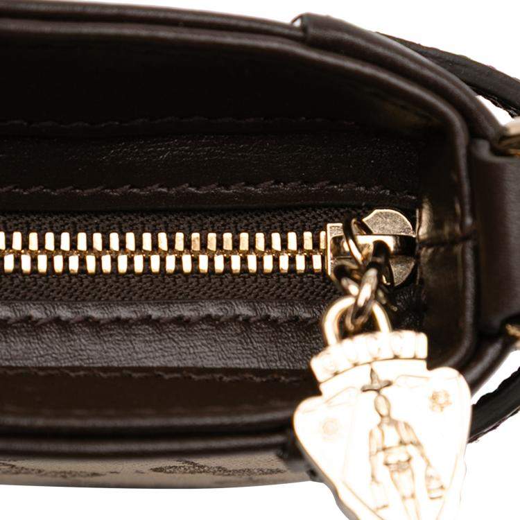 Pre Owned Gucci Brown Gucci Mini GG Supreme Moon Side Web Shoulder Bag