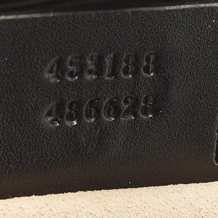 Pre Owned حقيبة يد علوية جلد غوتشيسما سوداء صغيرة قفل غوتشي