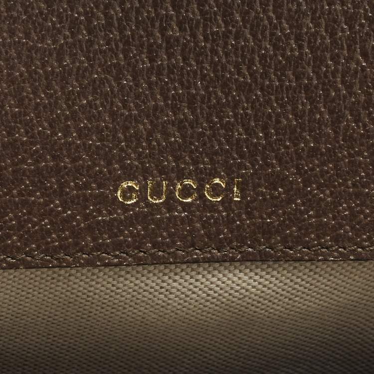 Pre Owned Gucci Horsebit 1955 Mini Brown GG Jumbo Canvas and Leather Crossbody Bag