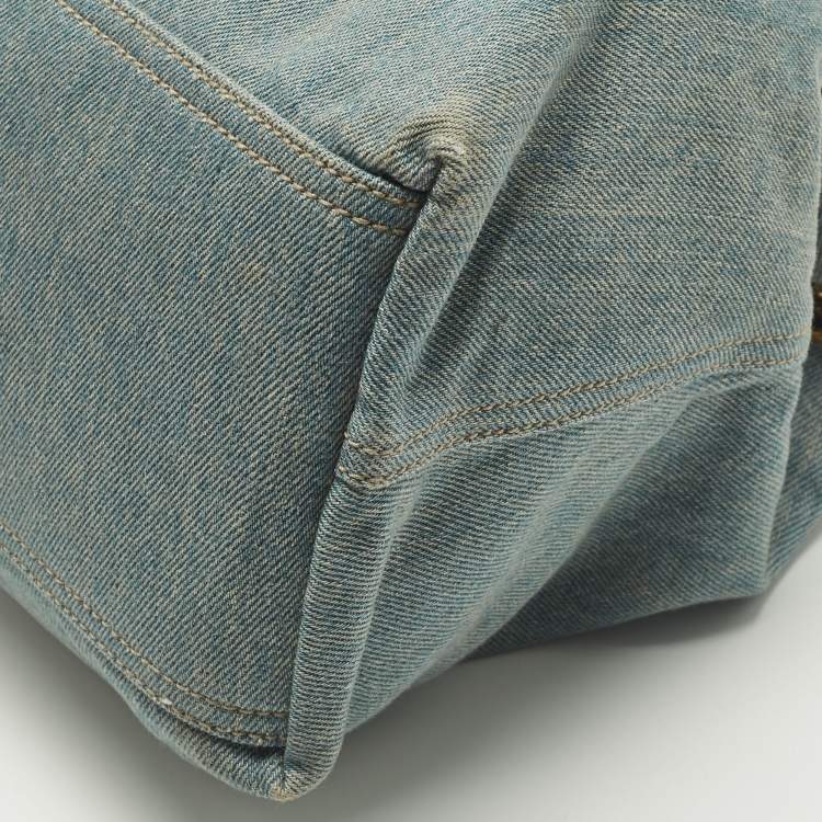 Pre Owned Gucci Soho Chain Medium Blue Denim Shoulder Bag