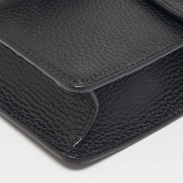 Pre Owned Gucci Crystal Dionysus Small Black Leather Shoulder Bag