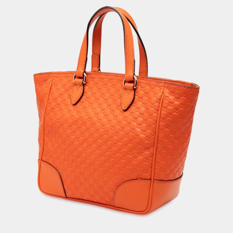Pre Owned Gucci Orange Small Microguccissima Bree Satchel