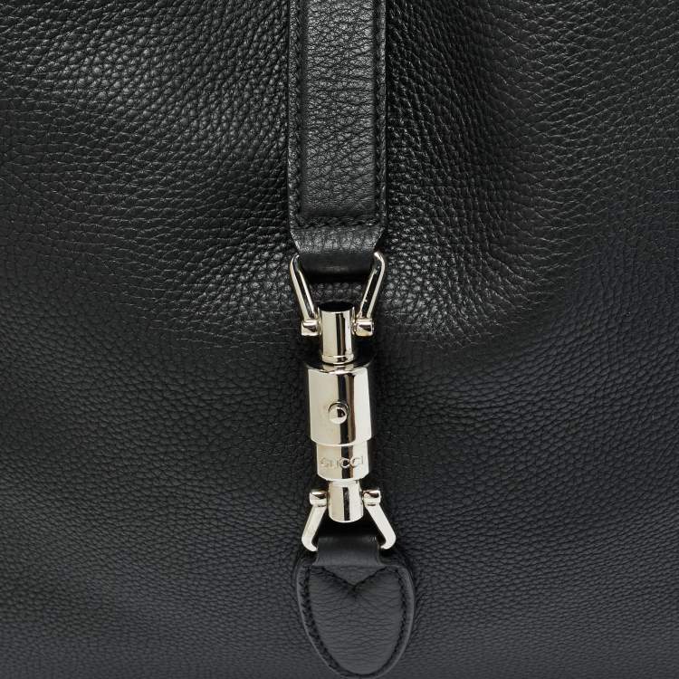 Pre Owned Gucci Soft Jackie Black Leather Hobo