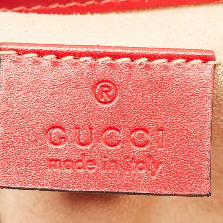 Pre Owned Gucci Padlock Small Red Guccissima Leather Shoulder Bag