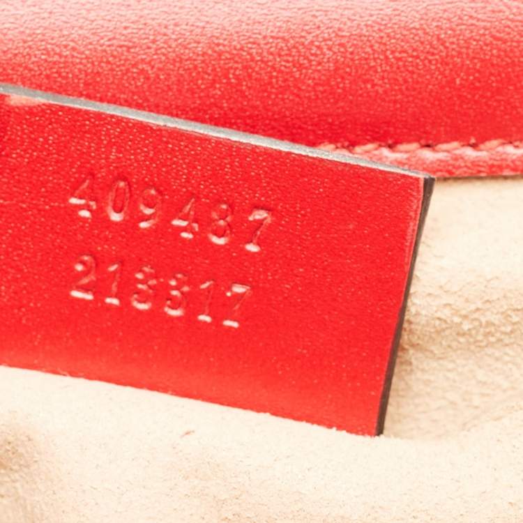 Pre Owned Gucci Padlock Small Red Guccissima Leather Shoulder Bag