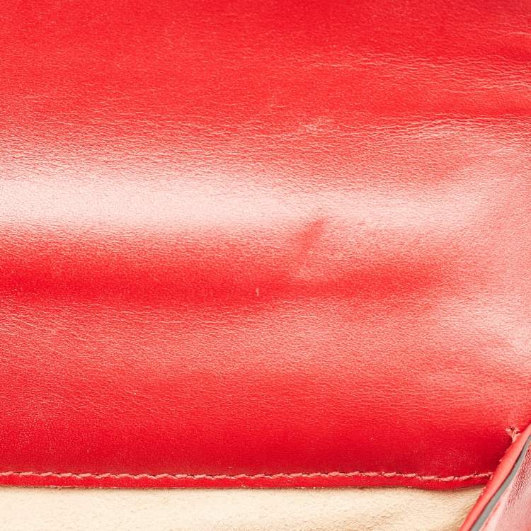 Pre Owned Gucci Padlock Small Red Guccissima Leather Shoulder Bag