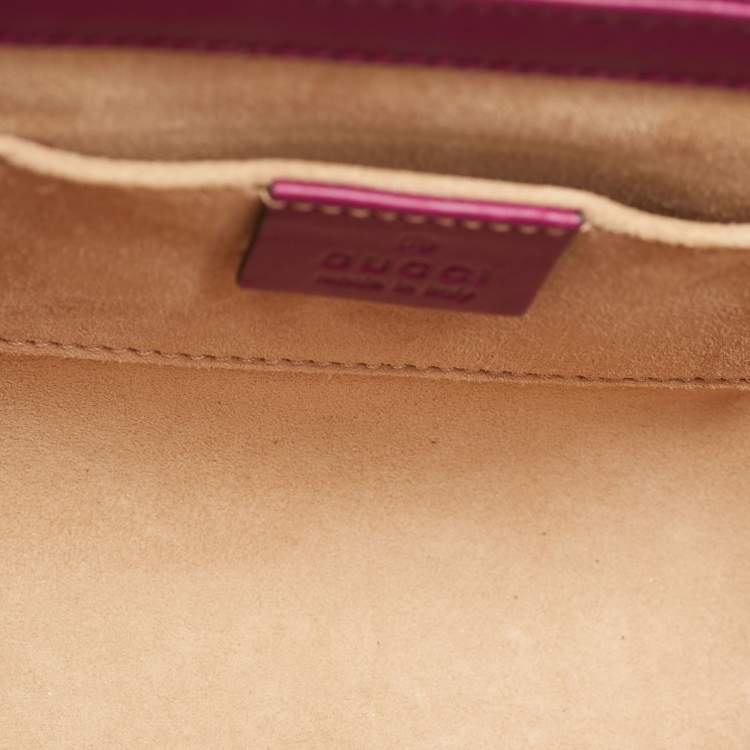 Pre Owned Gucci Padlock Small Snakeskin Purple/Beige Shoulder Bag