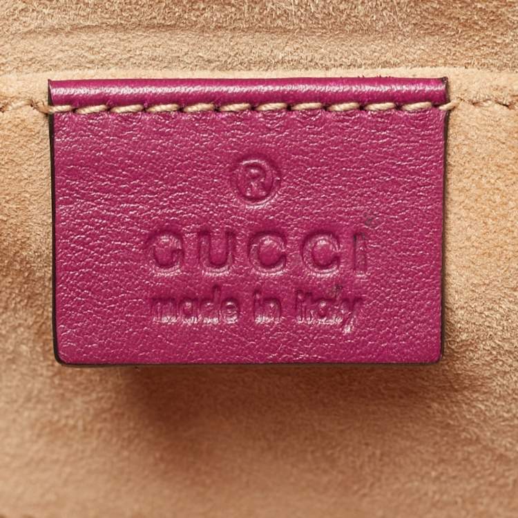Pre Owned Gucci Padlock Small Snakeskin Purple/Beige Shoulder Bag