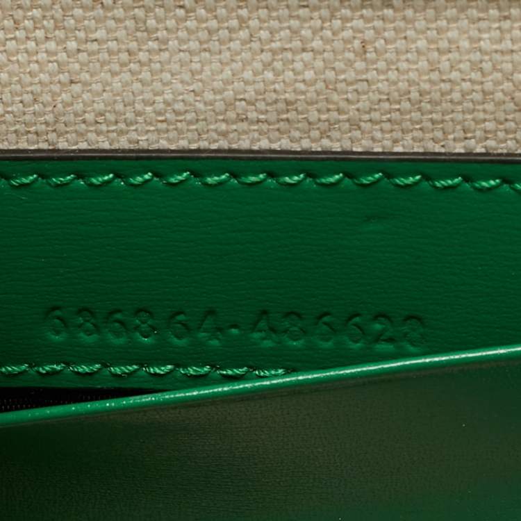 مملوكة مسبقًا Gucci 1947 Bamboo Mini Green Leather Top Handle Bag