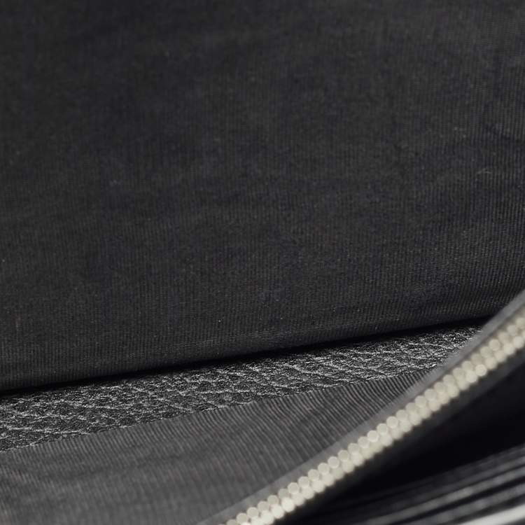 Pre Owned Gucci Crystal Dionysus Black Leather Wallet On Chain