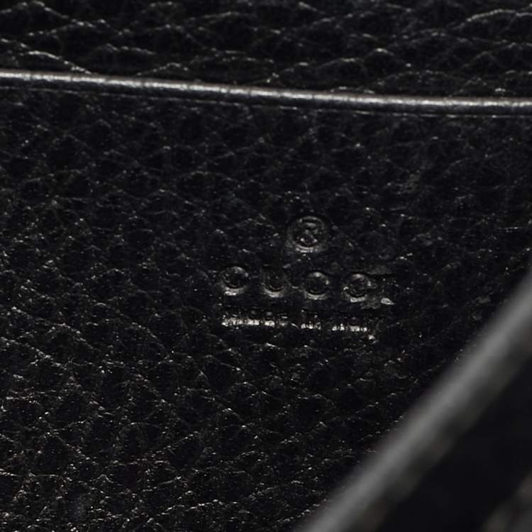 Pre Owned Gucci Crystal Dionysus Black Leather Wallet On Chain